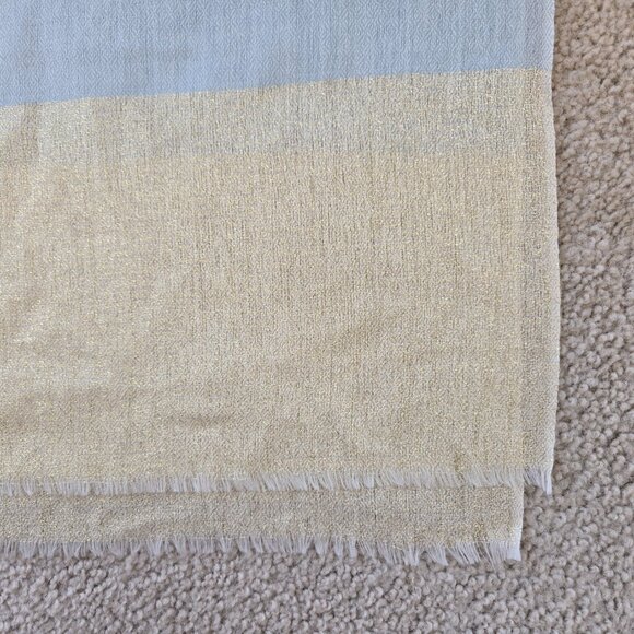NWOT Cashmere Scarf GOLD & Blue - Picture 2 of 8